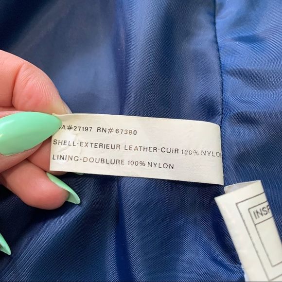 𝅺A.D.A Vintage Blue Leather Snap Button Up Unisex Dress Vest. - Picture 2 of 16